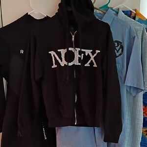 NOFX Punk Band  Zip Up Hoodie XS Women's Vintage Hoodie